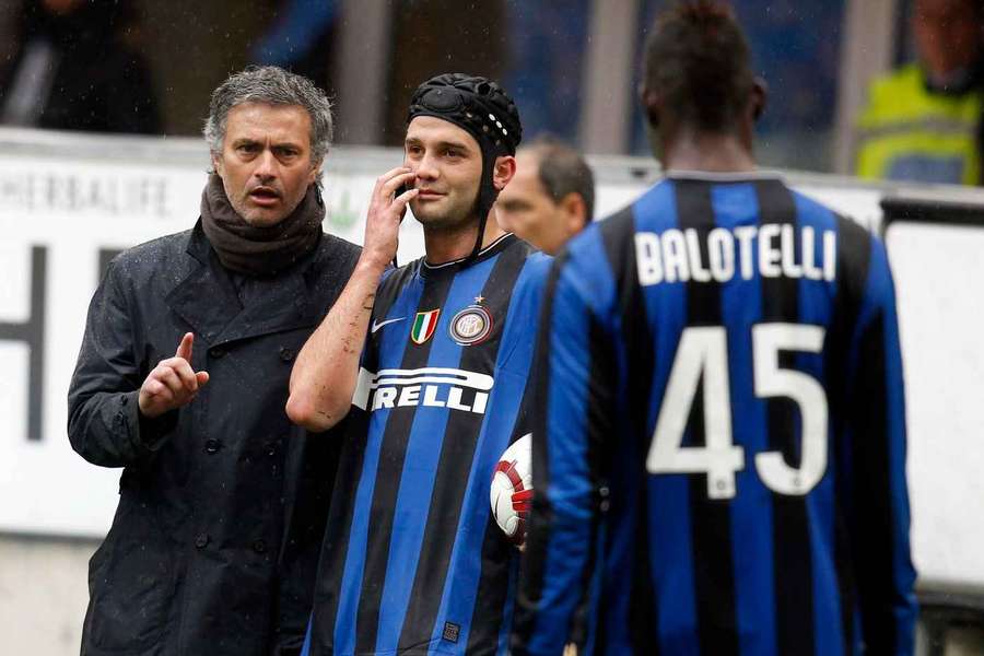 Jose Mourinho, Cristian Chivu și Mario Balotelli, împreună la Inter, în 2010