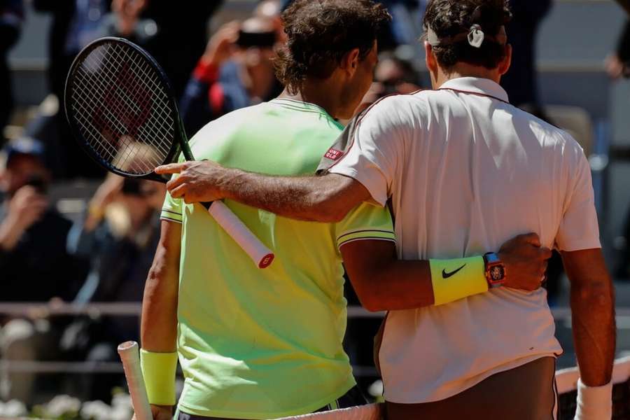 Federer (right) will play doubles with Nadal (left) in the final match of his career at the Laver Cup