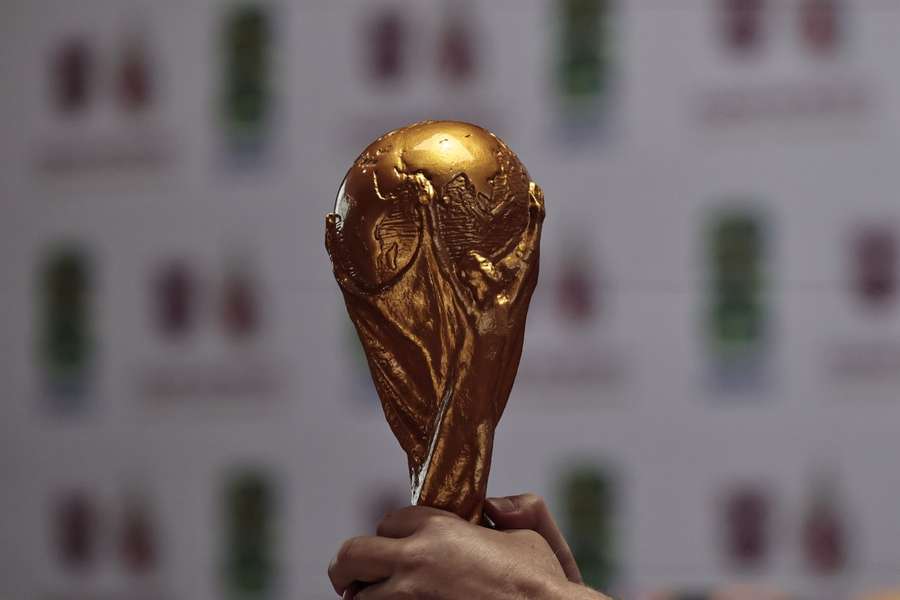 Die WM-Trophäe während der Präsentation in Mexiko City im Mai 2025