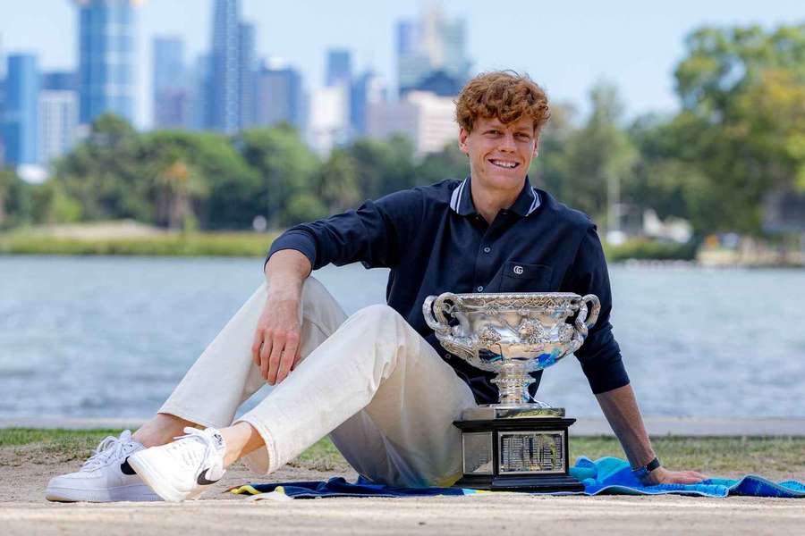 Jannik Sinner with the Australian Open trophy