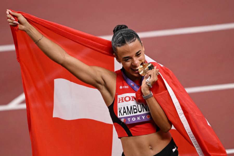 Kambundji celebrates shock gold medal