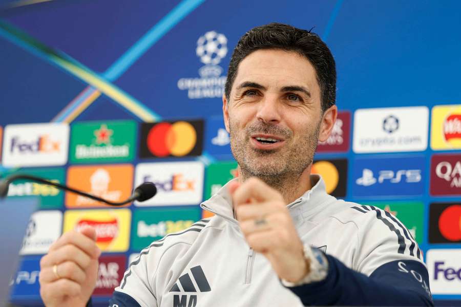 L’entraîneur d’Arsenal, Mikel Arteta, lors de la conférence de presse de jeudi