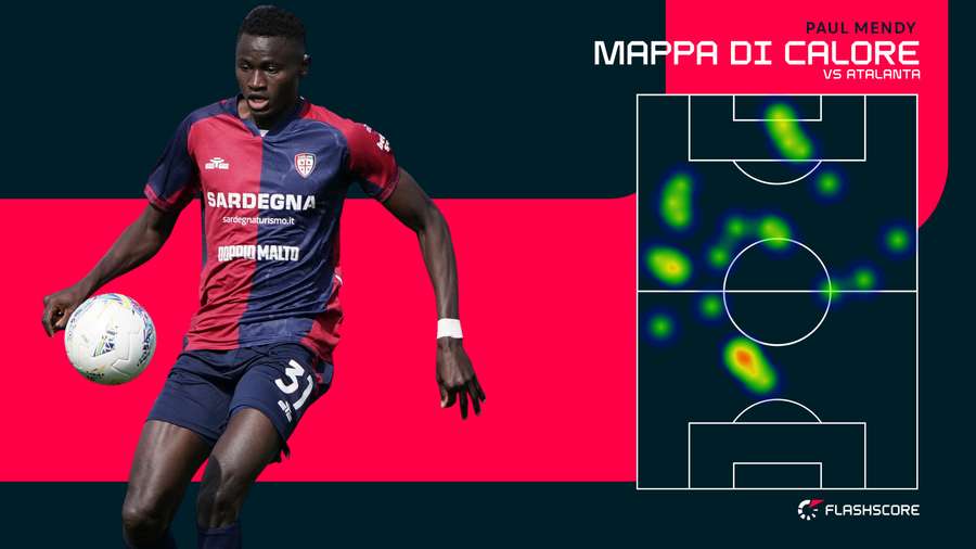 Heatmap di Paul Mendy durante il match con l'Atalanta