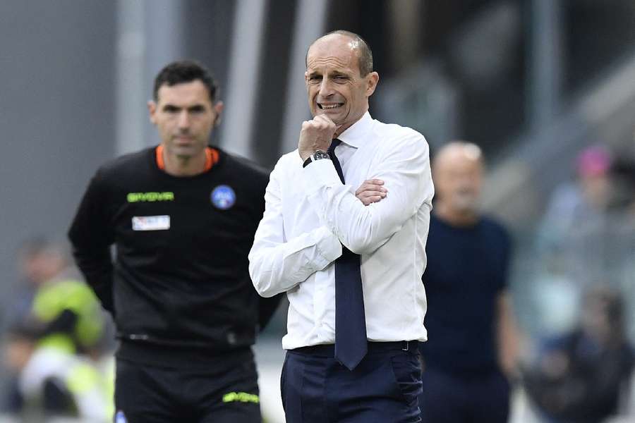 Juventus coach Massimiliano Allegri reacts 