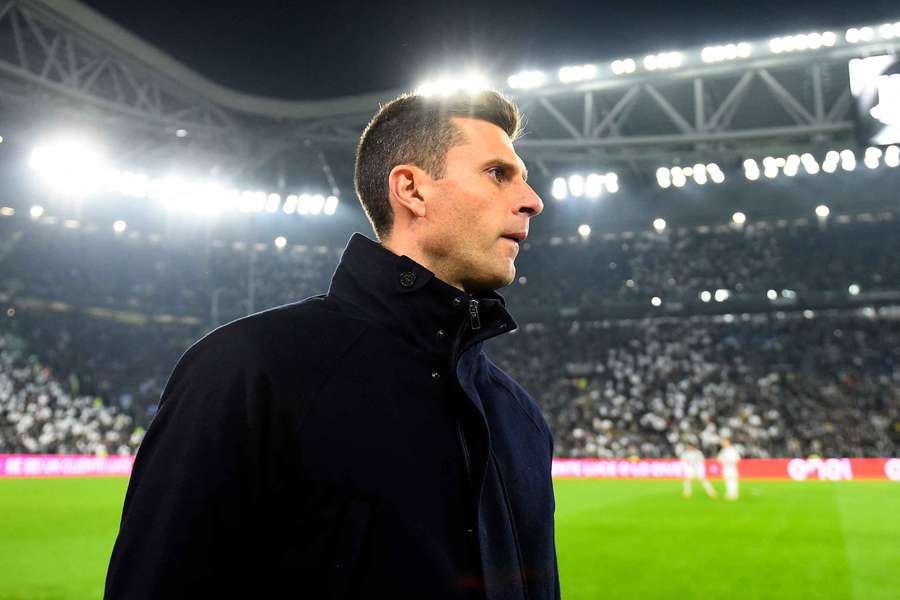 Juventus coach Thiago Motta on the sidelines ahead of their match against Inter Milan. (February 2025)