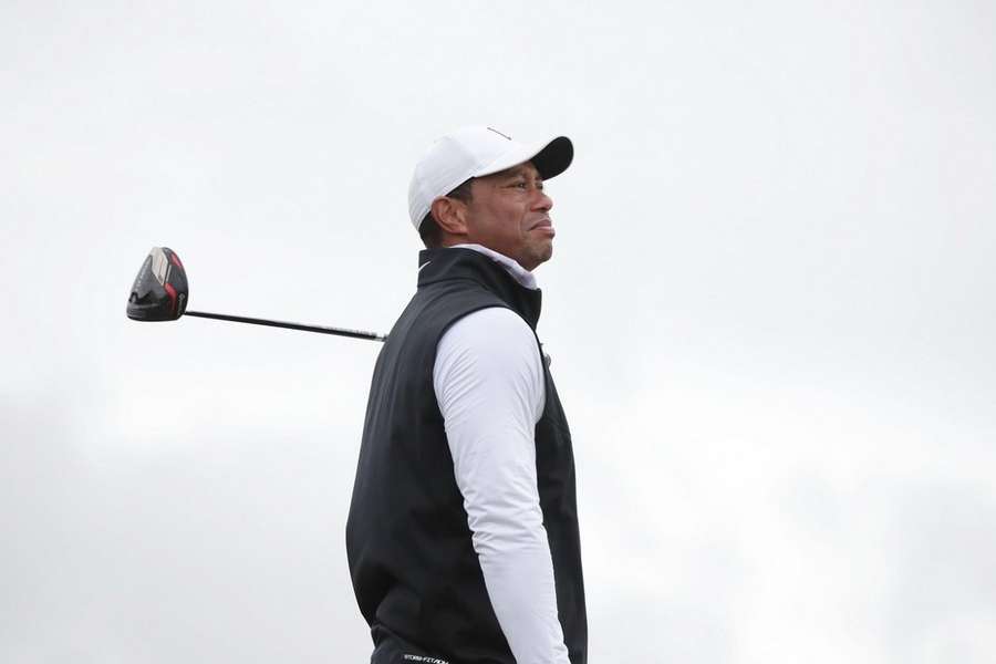 Tiger Woods in actie op St. Andrews