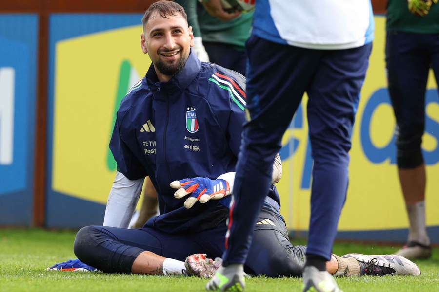 Donnarumma em treino esta semana.