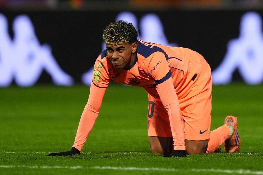 Lamine Yamal, en el partido de Copa del Rey