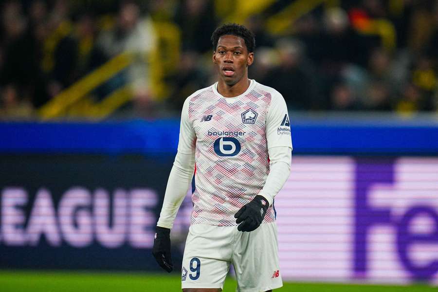 Jonathan David avec Lille en Ligue des champions.