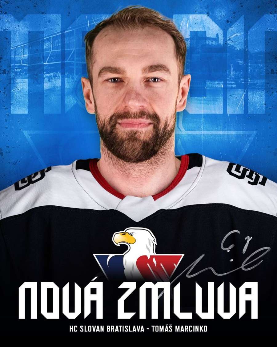 Tomáš Marcinko je oficiálne hráčom hokejového Slovana.