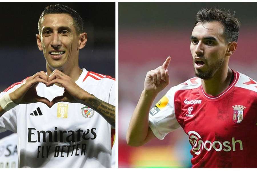 Di María e Ricardo Horta são figuras de Benfica e SC Braga, respetivamente