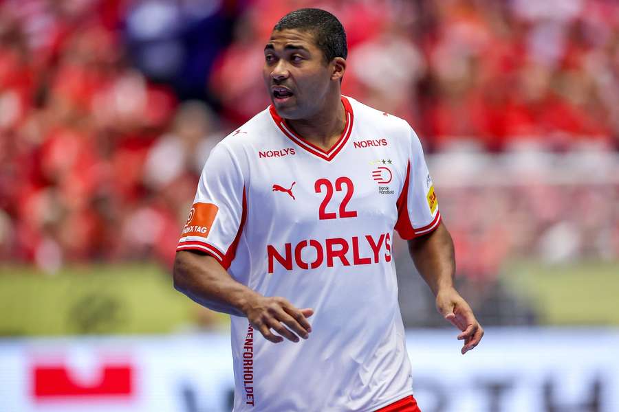 Mads Mensah in action during the 2026 European Championships