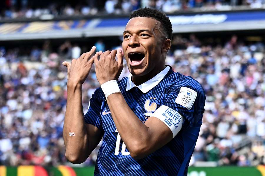 Kylian Mbappé beim Torjubel Kylian Mbappé beim Torjubel