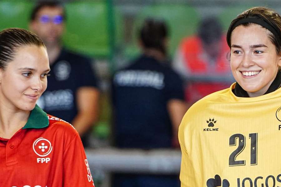 Jogadoras da seleção portuguesa em ação