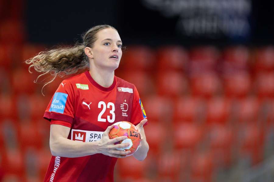 Kristina Jørgensen under Golden league kampen mod Holland i oktober