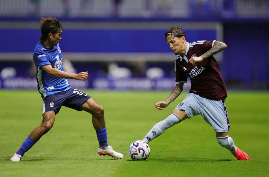 Alejandro Garnacho in action for Aston Villa Alejandro Garnacho in action for Aston Villa