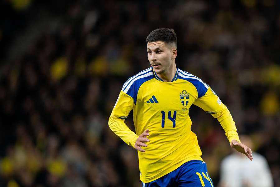 Roony Bardghji in action against Slovenia on Tuesday