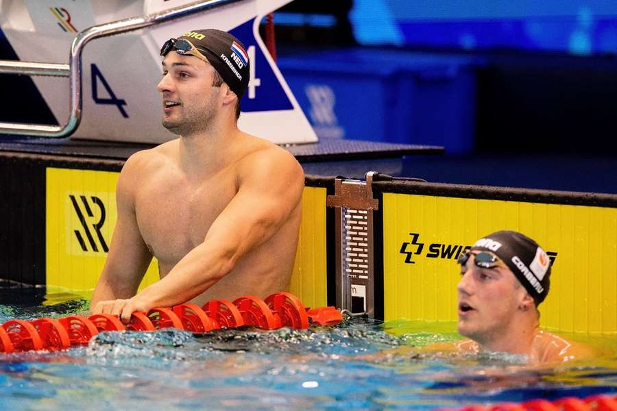 Arno Kamminga (l) en Caspar Corbeau tijdens de Rotterdam Qualification meet