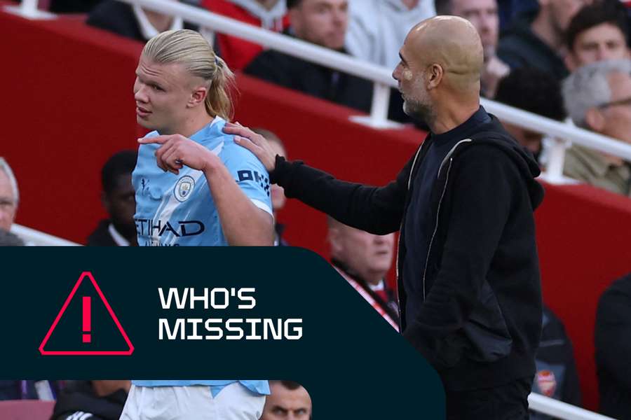 Erling Haaland suffered an injury against Arsenal