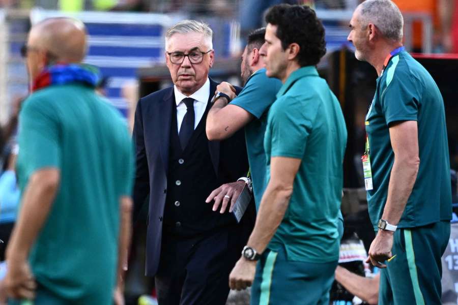 Carlo Ancelotti on the touchline during the 1-1 draw Carlo Ancelotti on the touchline during the 1-1 draw