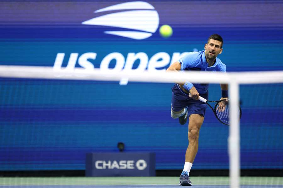 Djokovic in action at the US Open