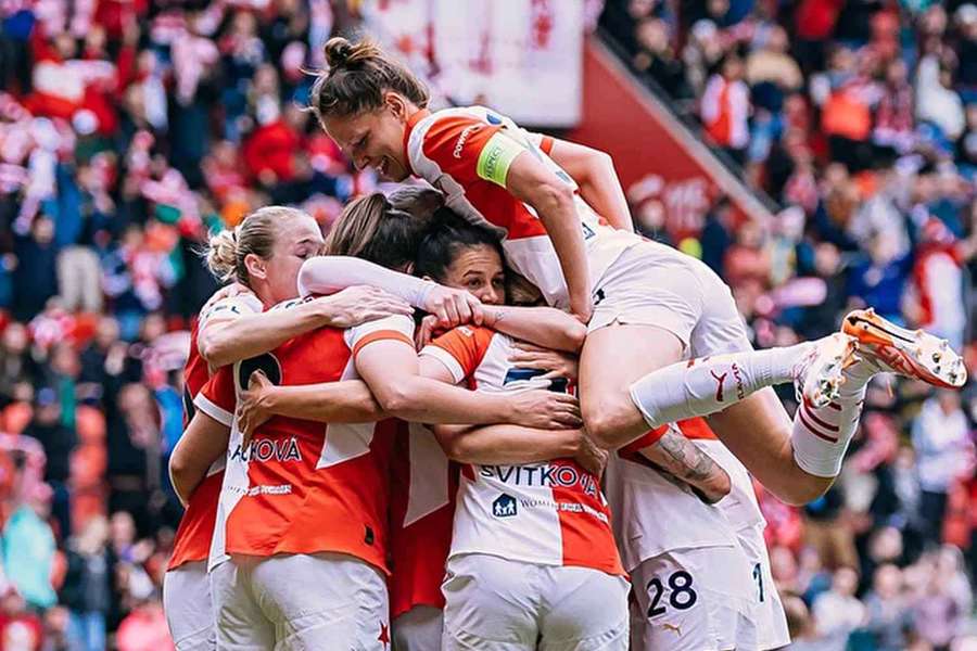 Radost hráček Slavie