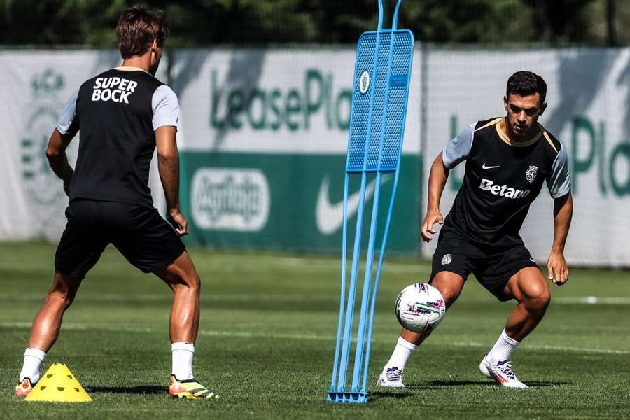 Pedro Gonçalves no treino do Sporting