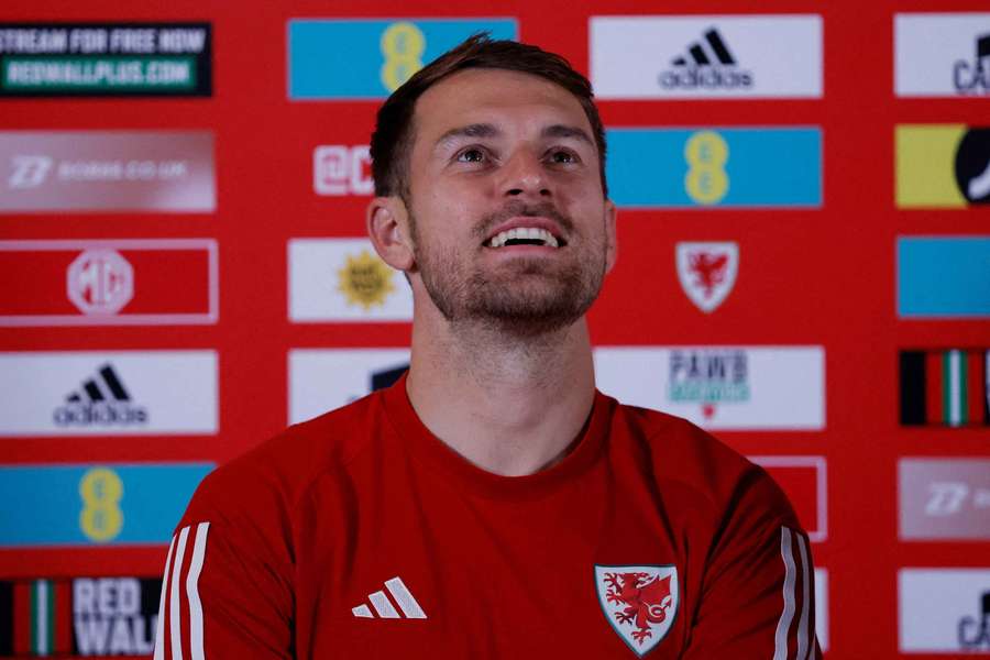Aaron Ramsey during a Wales press conference Aaron Ramsey during a Wales press conference