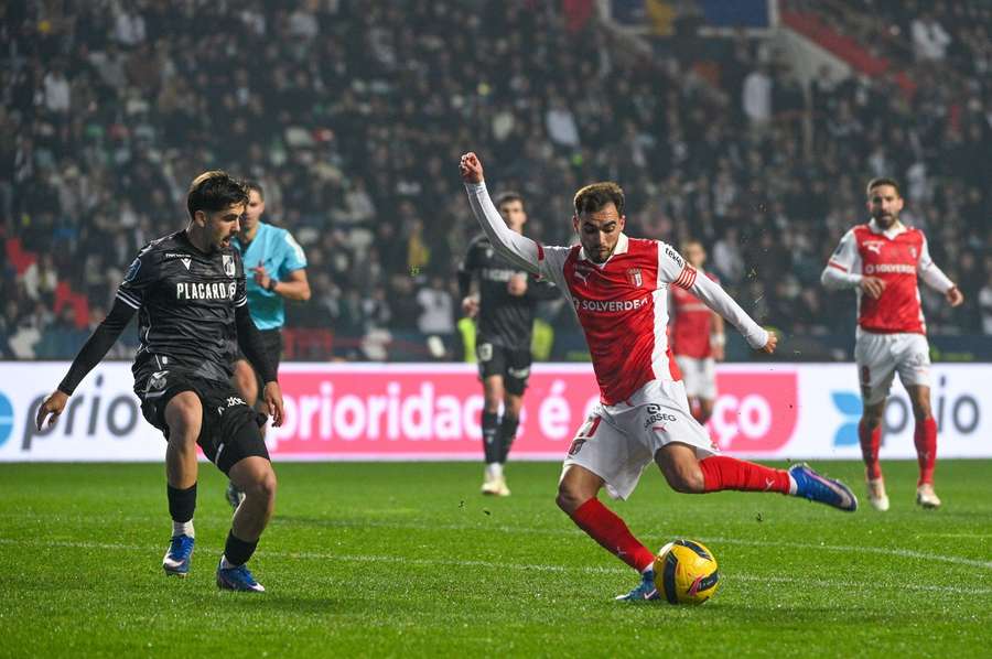Ricardo Horta em ação na final da Taça da Liga diante do Vitória SC