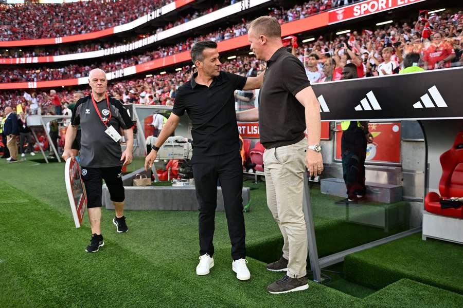 Wouter Vrancken com Marco Silva no Estádio da Luz Wouter Vrancken com Marco Silva no Estádio da Luz