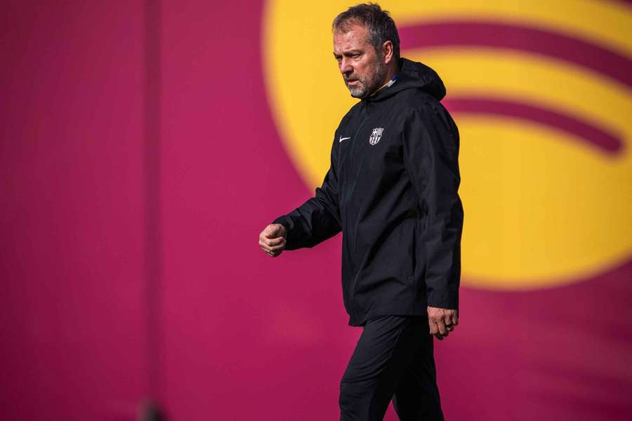 Hansi Flick, durante un entrenamiento 