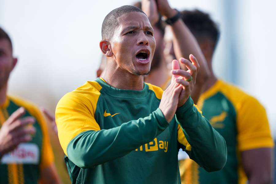 Manie Libbok during a Springboks training session on Wednesday. Manie Libbok during a Springboks training session on Wednesday.