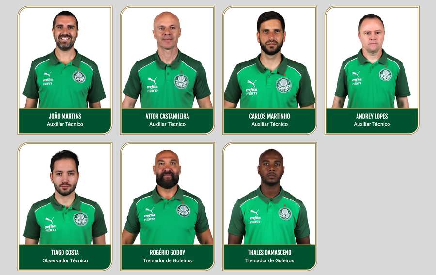 Atual equipa técnica do Palmeiras