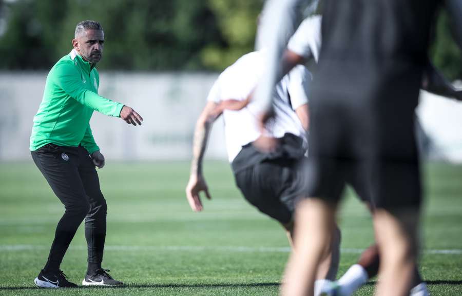 Rui Borges no treino do Sporting