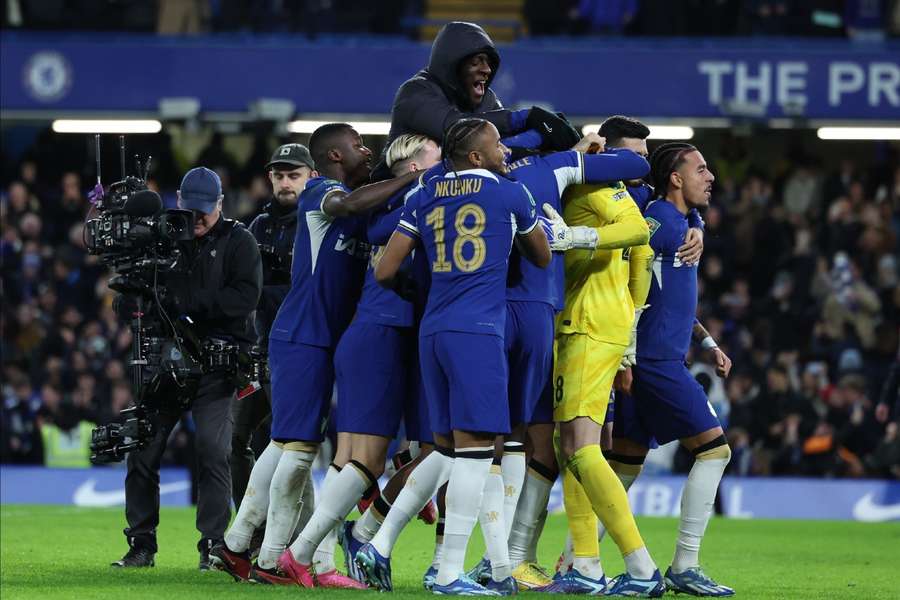 De Chelsea-spelers vieren feest