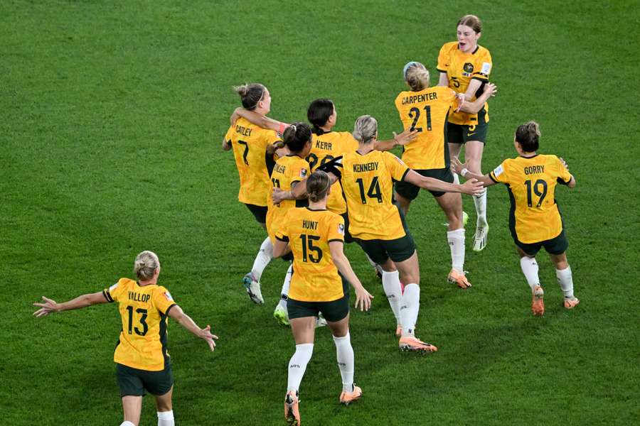Australia celebrate their historic win