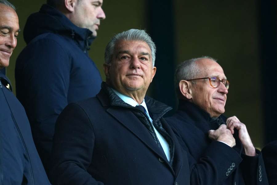 Joan Laporta, president of FC Barcelona, pictured in the stands