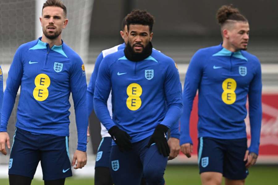 Reece James in training with England