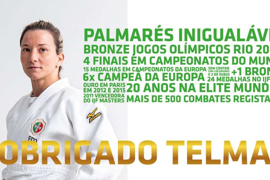 Telma Monteiro vai ser homenageada pela Federação de Judo