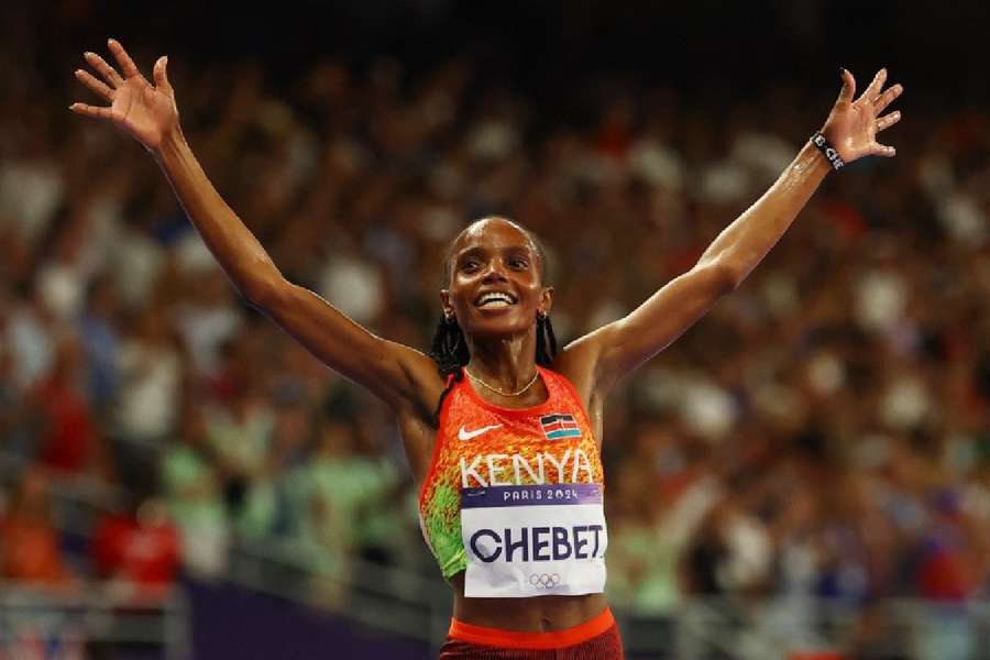 Chebet also won gold in the 5,000m