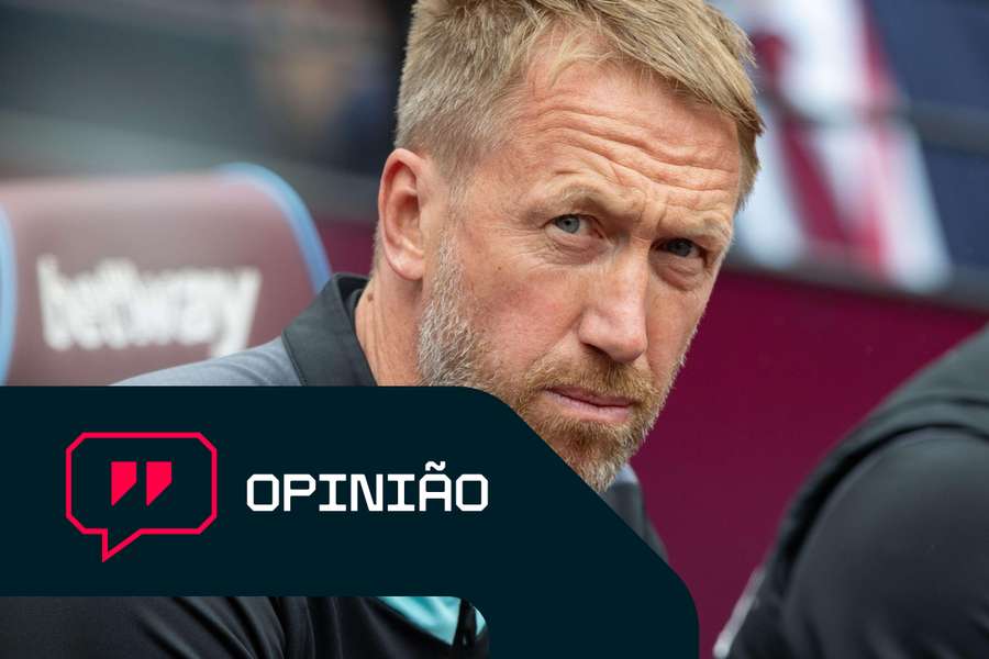 Graham Potter, treinador do West Ham United, durante um jogo contra o Nottingham Forest