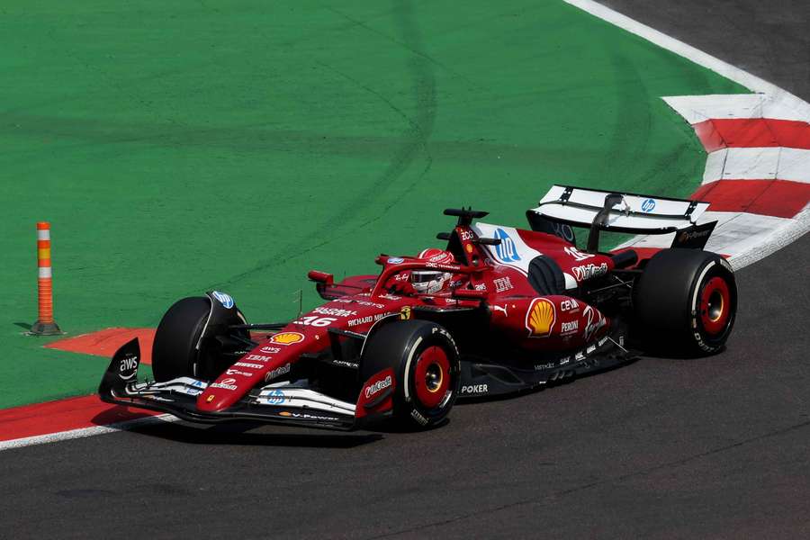 Charles Leclerc in action in practice Charles Leclerc in action in practice