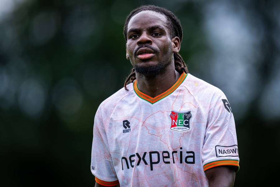 NEC's Brayann Pereira during the friendly against MSV Duisburg