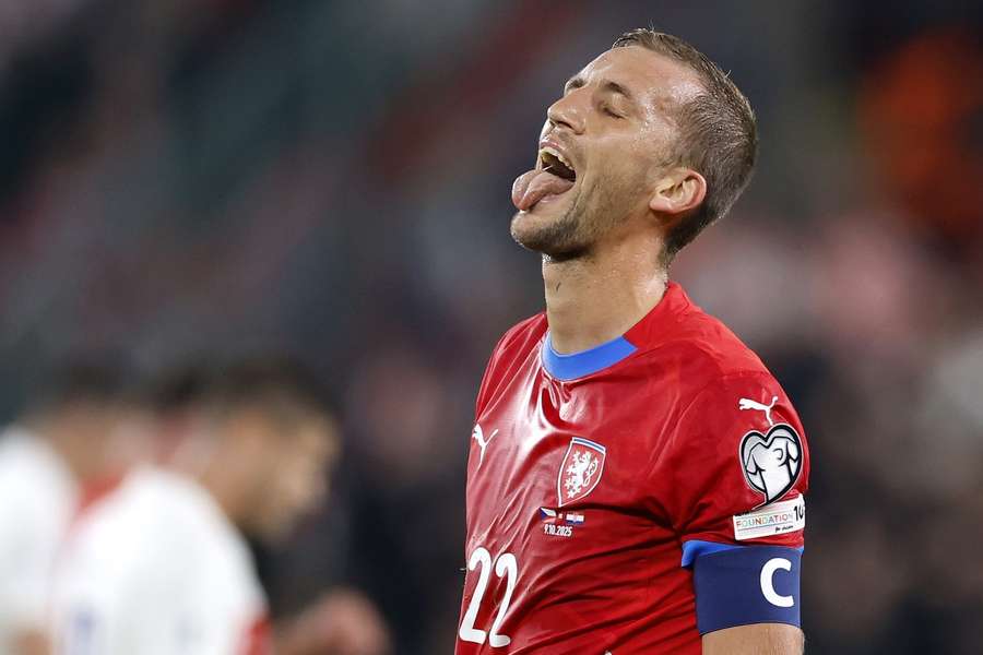 Czech Republic captain Tomas Soucek reacts