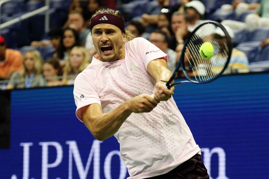 Germany's Alexander Zverev in action during his third-round match against Chile's Alejandro Tabilo Germany's Alexander Zverev in action during his third-round match against Chile's Alejandro Tabilo