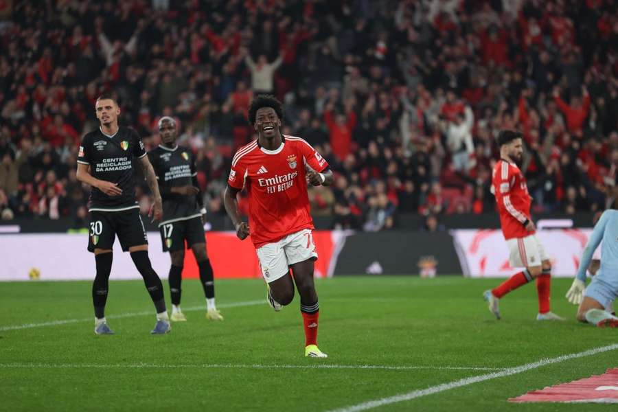 Anísio Cabral festeja pelo Benfica Anísio Cabral festeja pelo Benfica