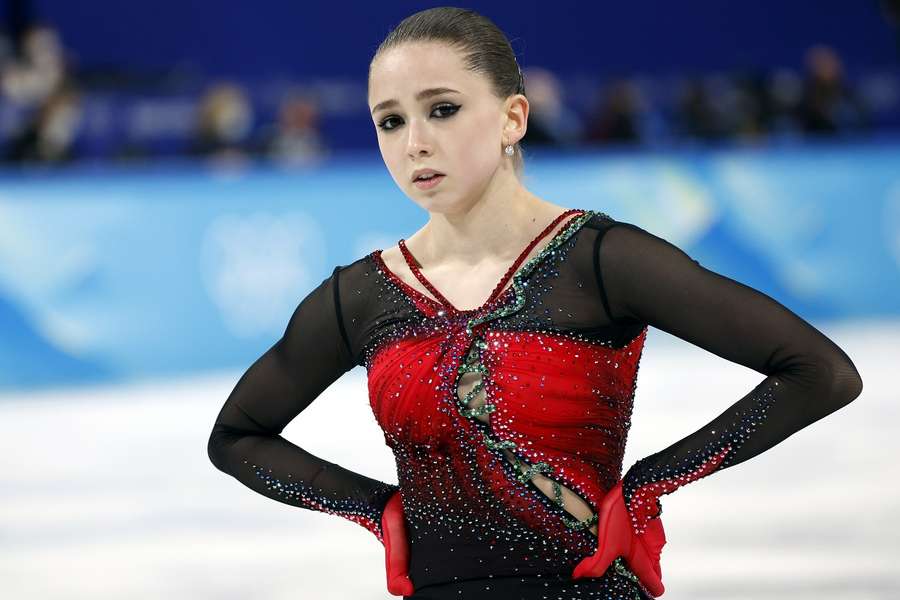 Kamila Valieva na een kuur op de Olympische Spelen van 2022 in Beijing