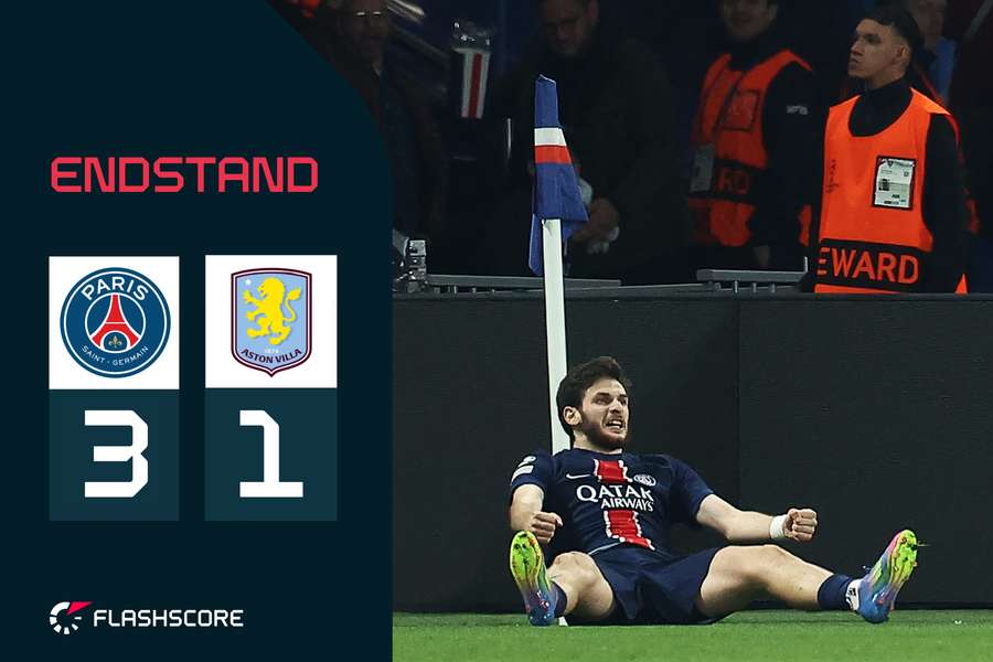 Khvicha Kvaratskhelia feiert das wichtige 2:1 für Paris