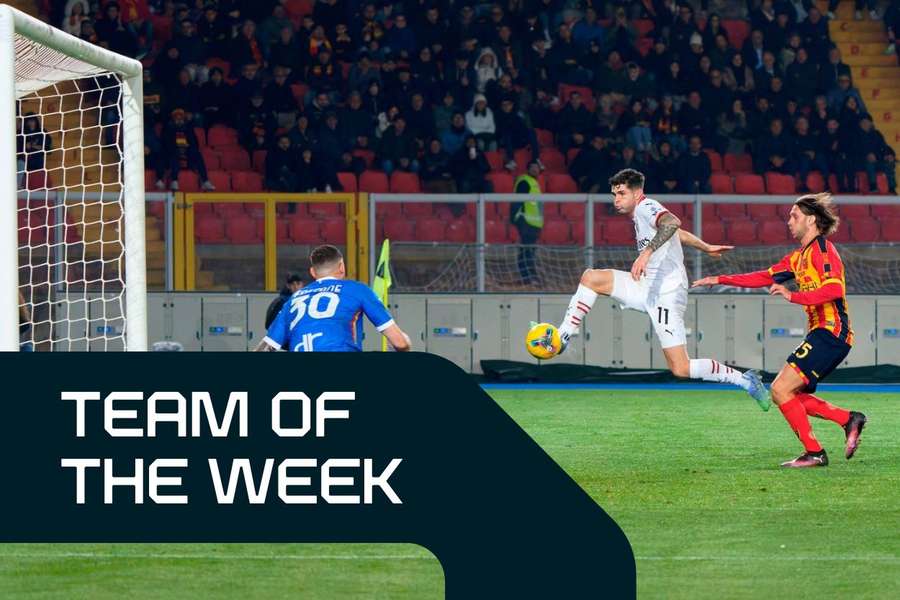 Christian Pulisic of AC Milan scores a goal of 2-3 during US Lecce vs AC Milan