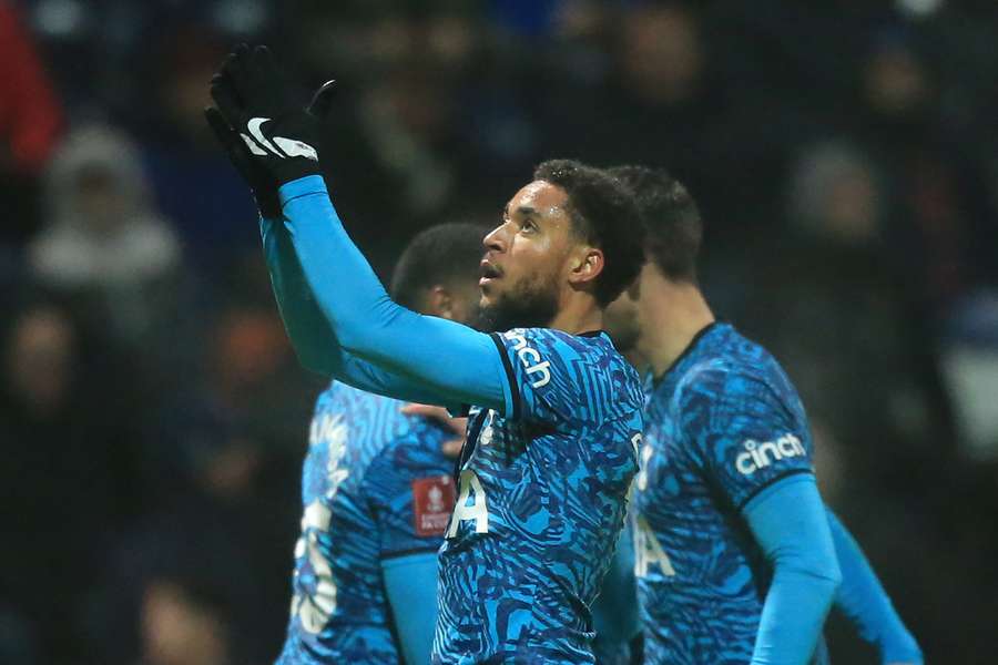 Arnaut Danjuma celebrates after scoring their third goal 